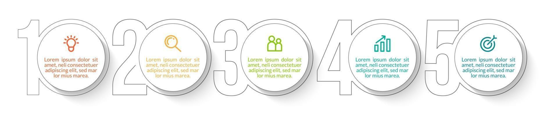 Business Concept With 5 Options or Steps vector