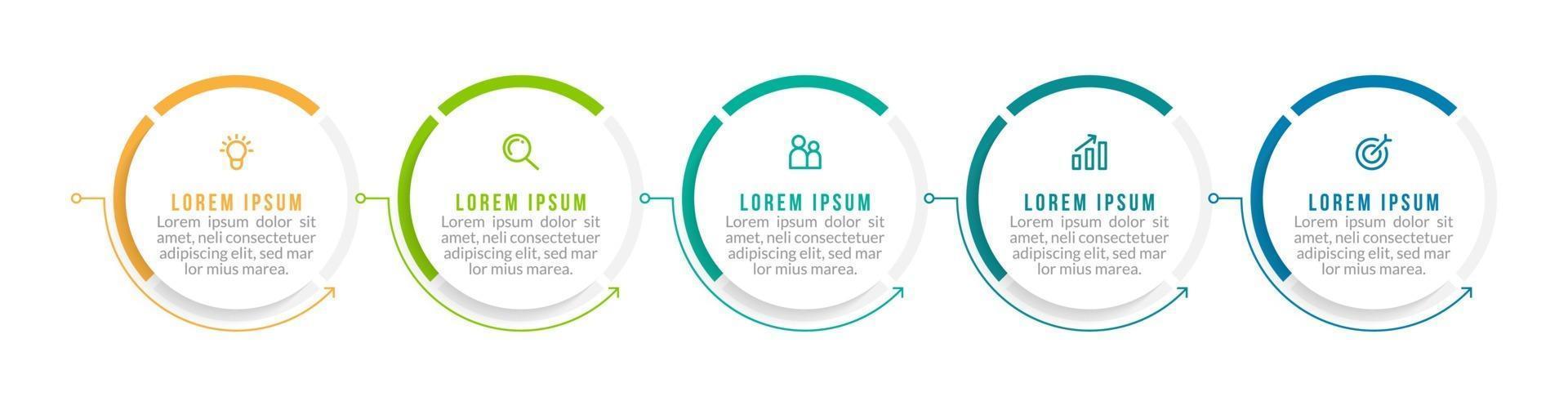 Business Timeline with 5 Steps vector