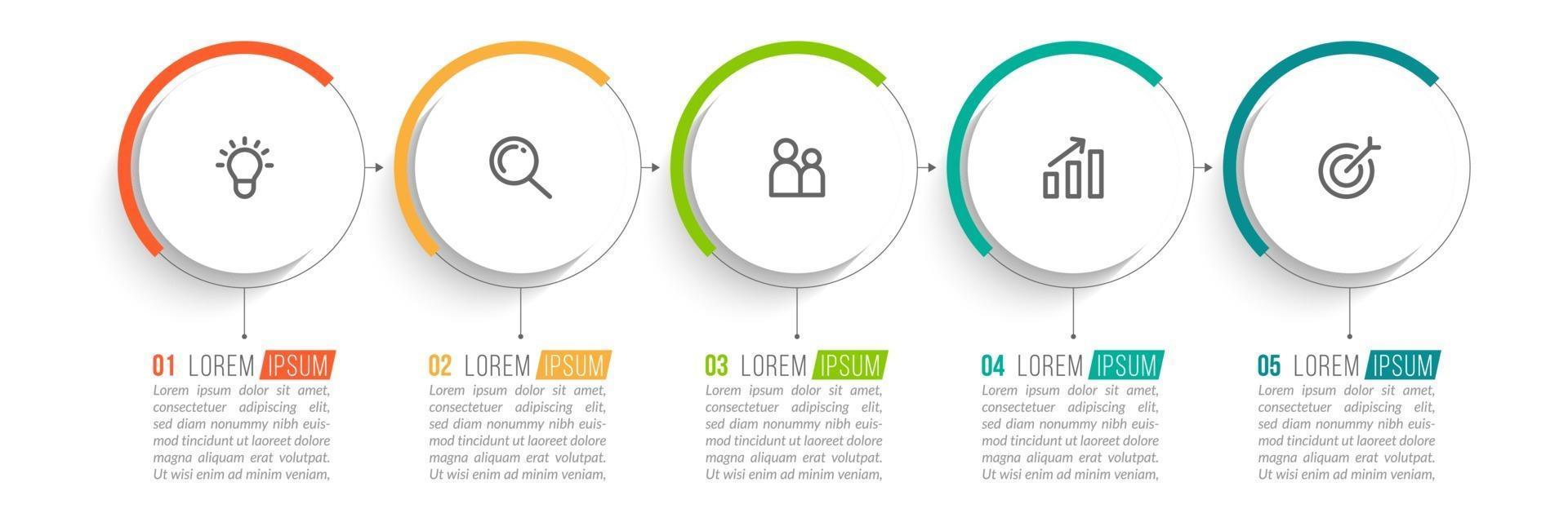 Business Concept With 5 Options or Steps vector