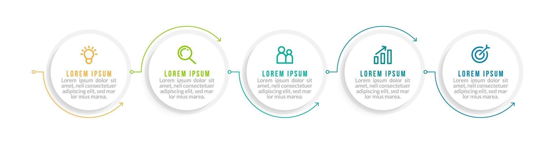 Business Timeline with 5 Steps vector