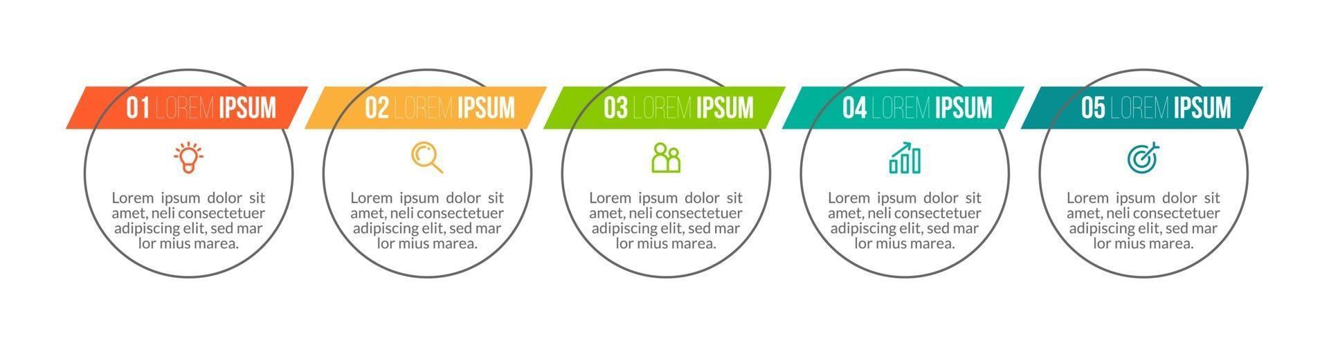 Infographic Business Concept Design with Icons and 5 Options or Steps vector