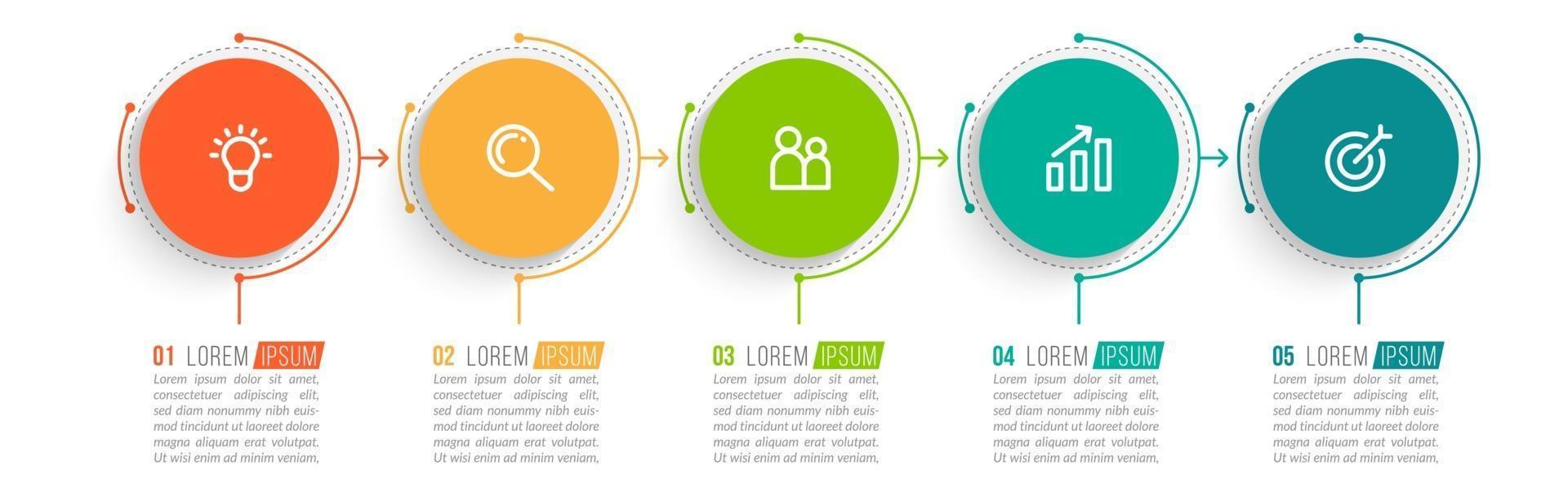 Business Concept With 5 Options or Steps vector