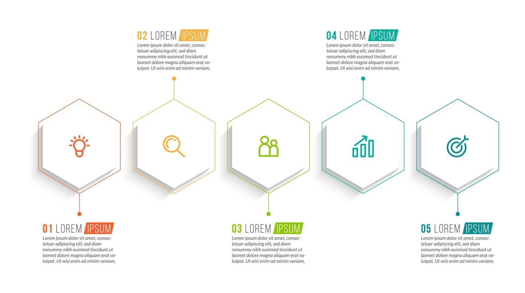 Business Concept With 5 Options or Steps vector