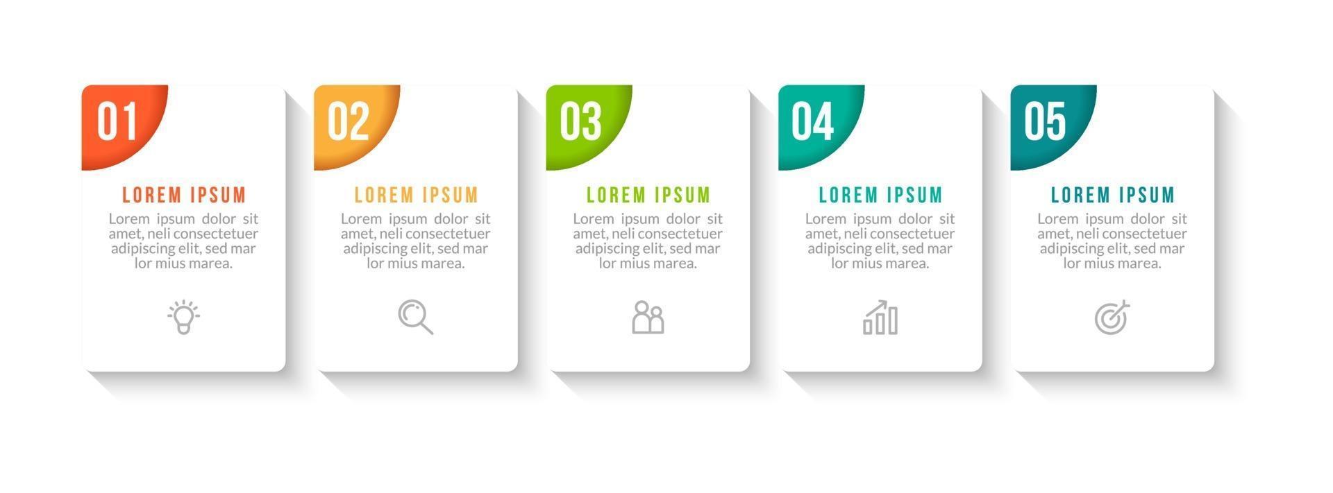 Business Concept With 5 Options or Steps vector