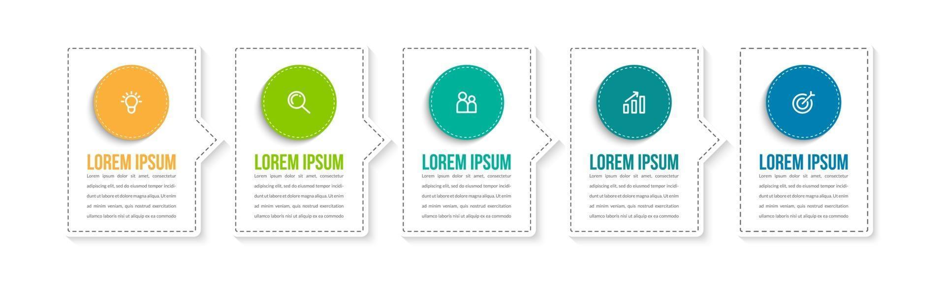Five Options or Steps Infographic Template vector