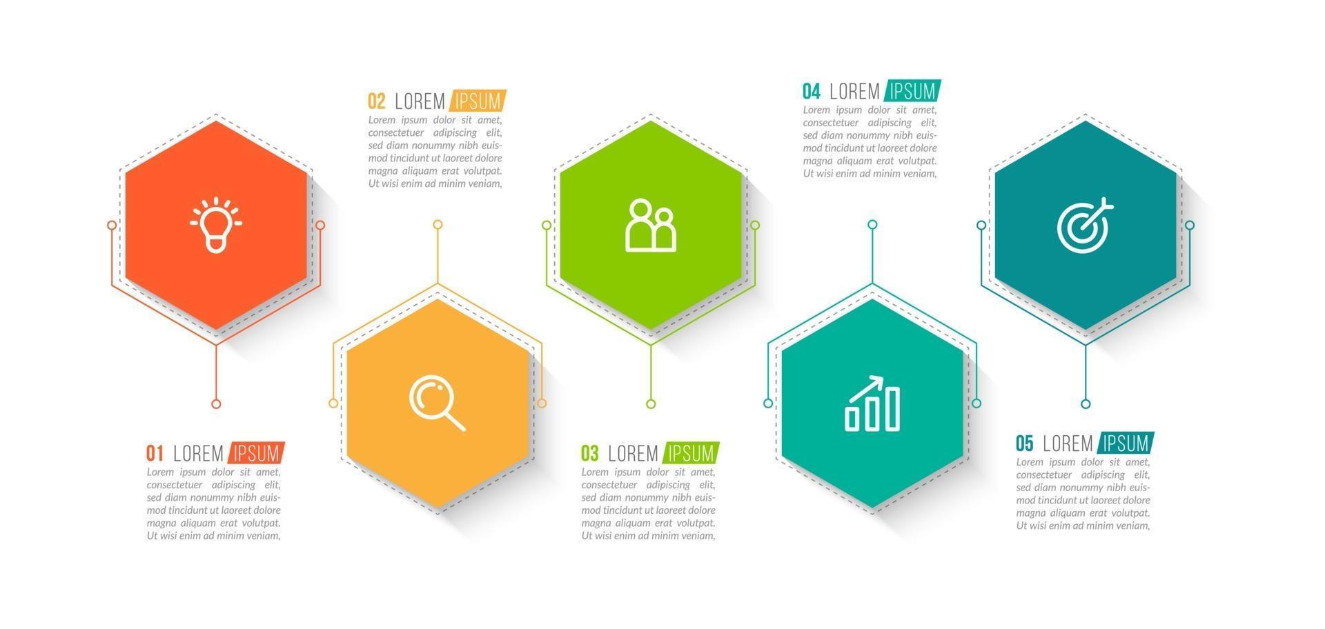 Business Concept With 5 Options or Steps vector