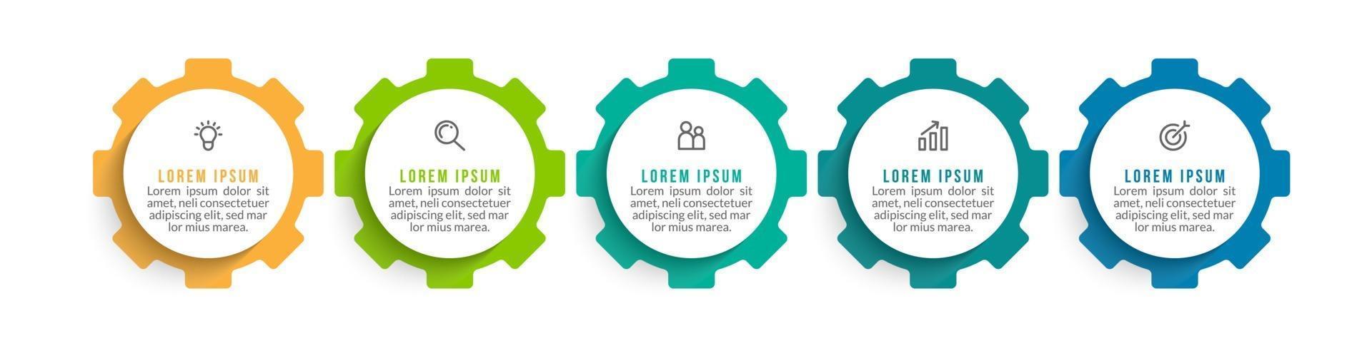 Infographic Business Concept Design with Icons and 5 Options or Steps vector