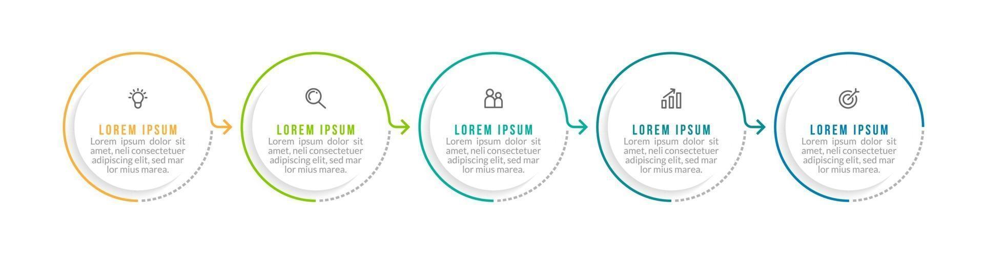 Business Timeline with 5 Steps vector
