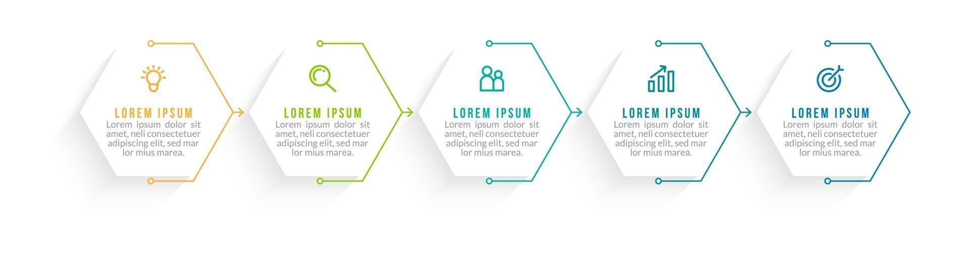 Infographic Business Concept Design with Icons and 5 Options or Steps vector