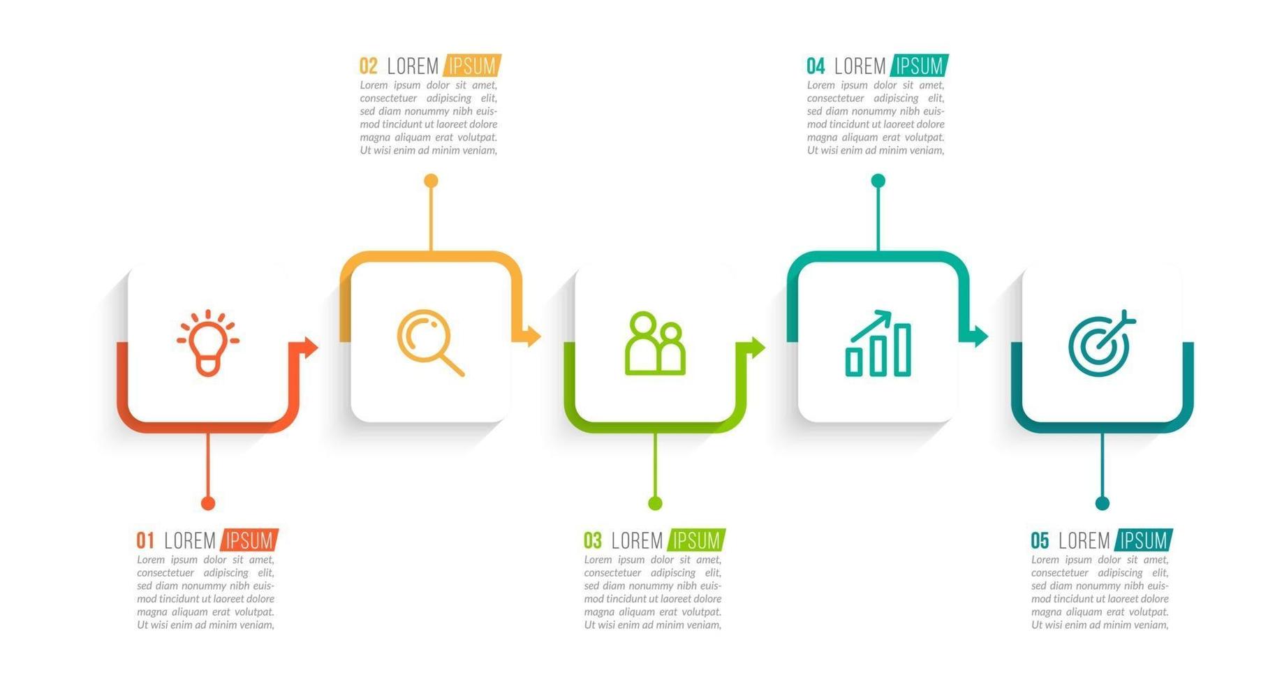 Infographic Business Concept Design with Icons and 5 Options or Steps vector