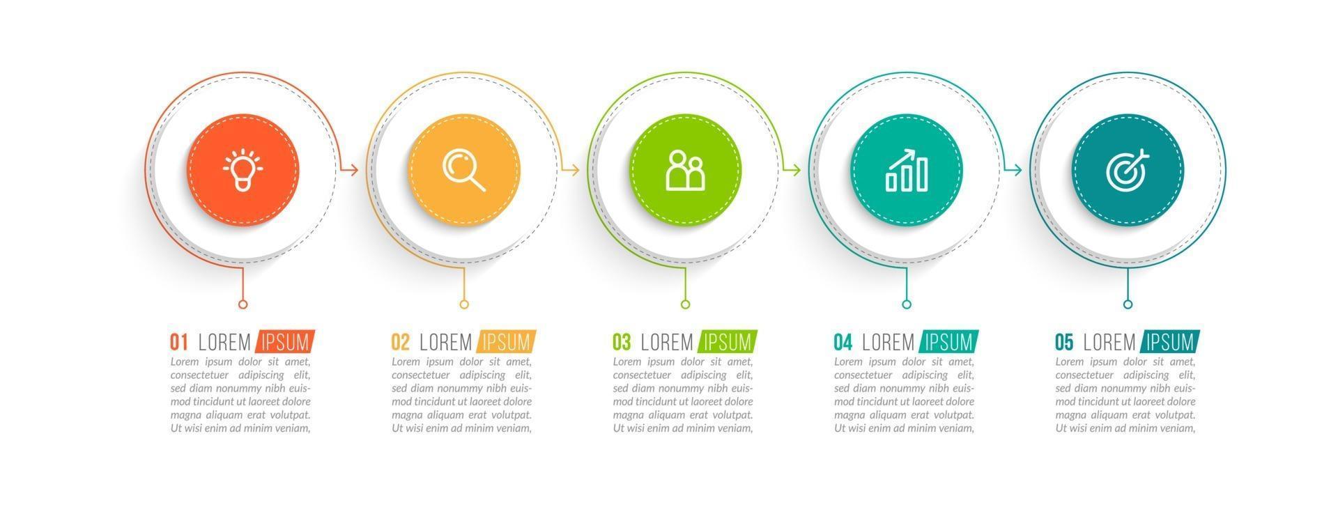 Business Timeline with 5 Steps vector