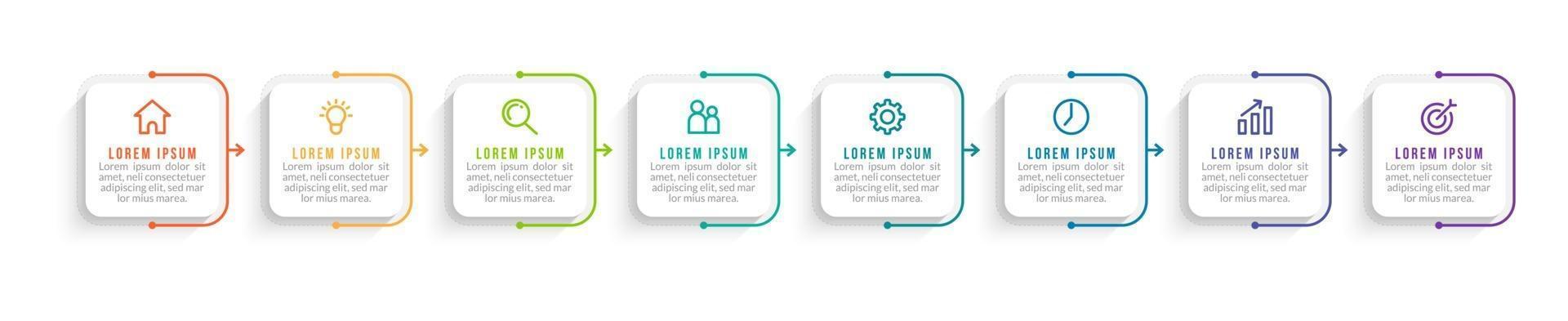 Business Concept With 8 Options or Steps vector