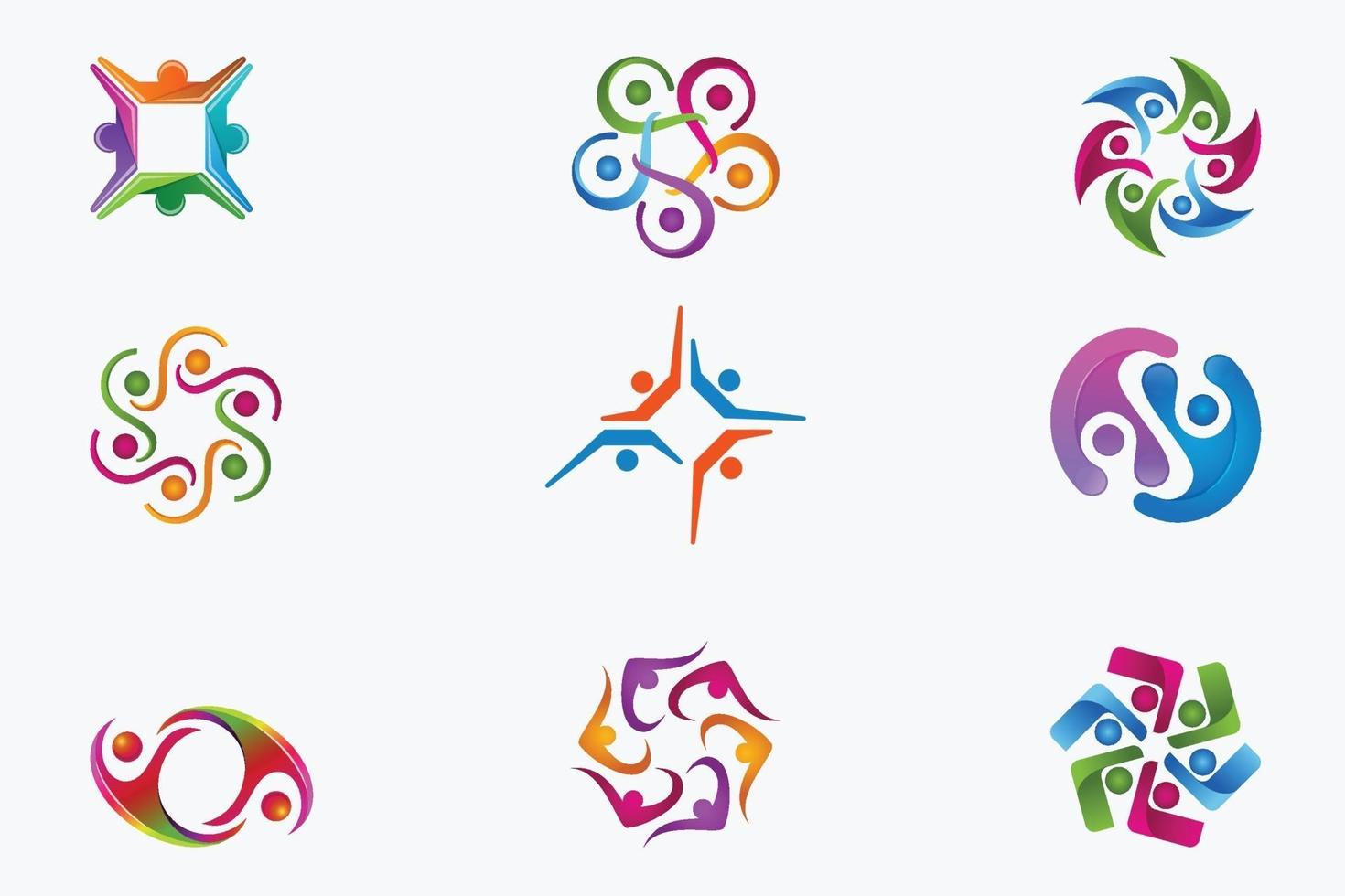 plantillas de diseño de vectores de logotipos comunitarios