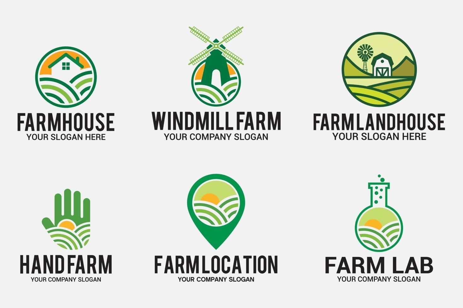 FARM LOGO DESIGN TEMPLATE vector