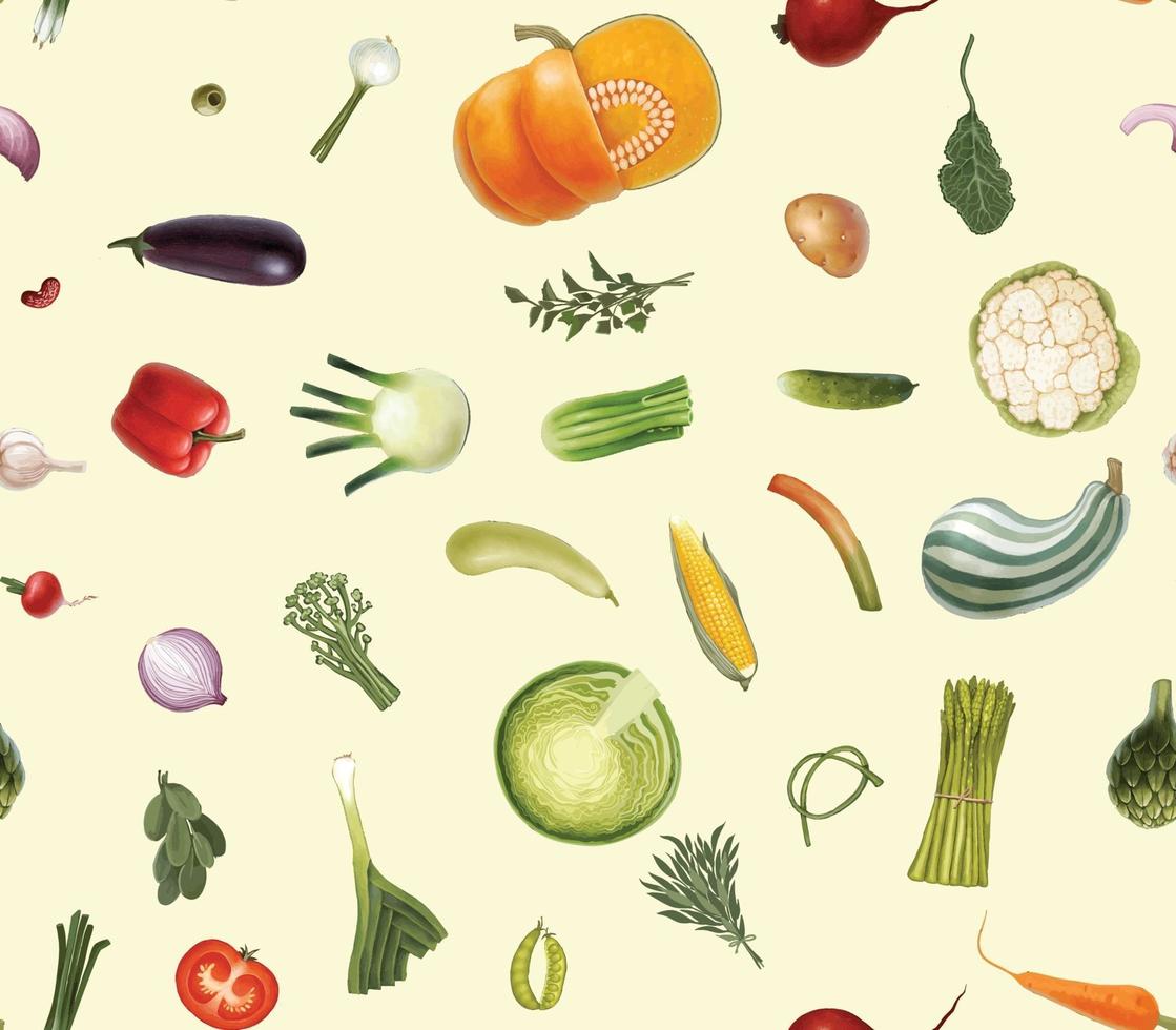 verduras de patrones sin fisuras vector