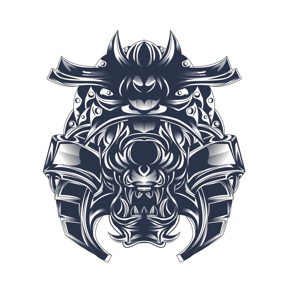 samurai japan inking illustration artwork vector