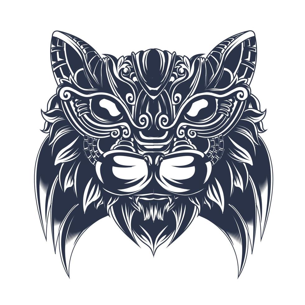 cat ornament inking illustration artwork vector