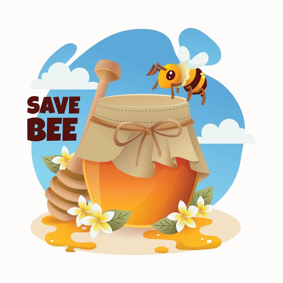 Honey Bee Protection Concept vector