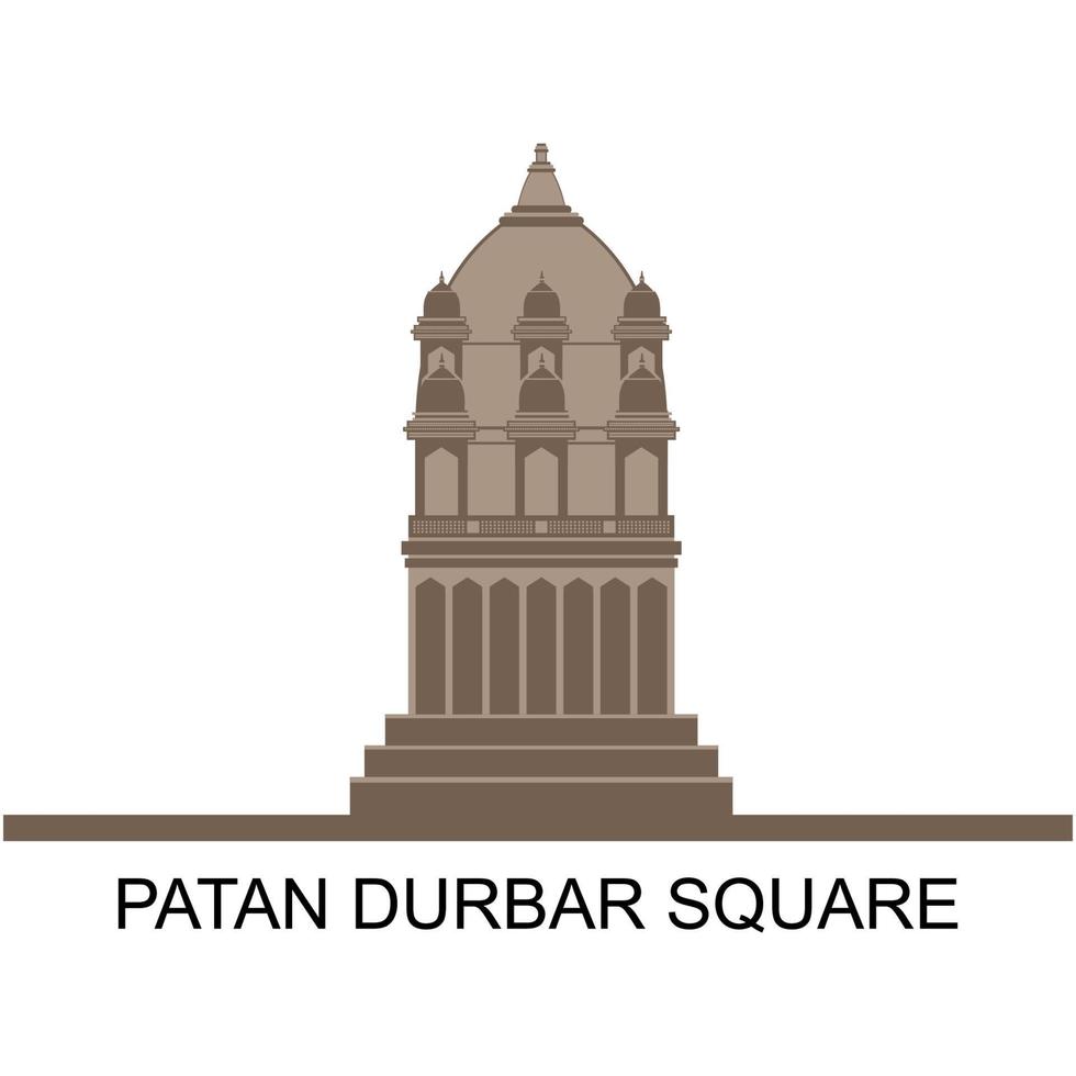 Ancient Tap decorated with sculptures of Hindu Gods and Goddesses at Patan Durbar Square. vector