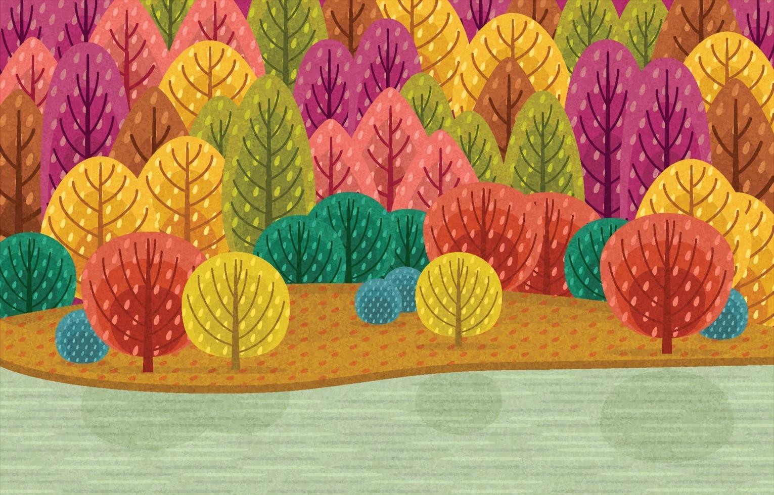paisaje de la temporada de otoño vector
