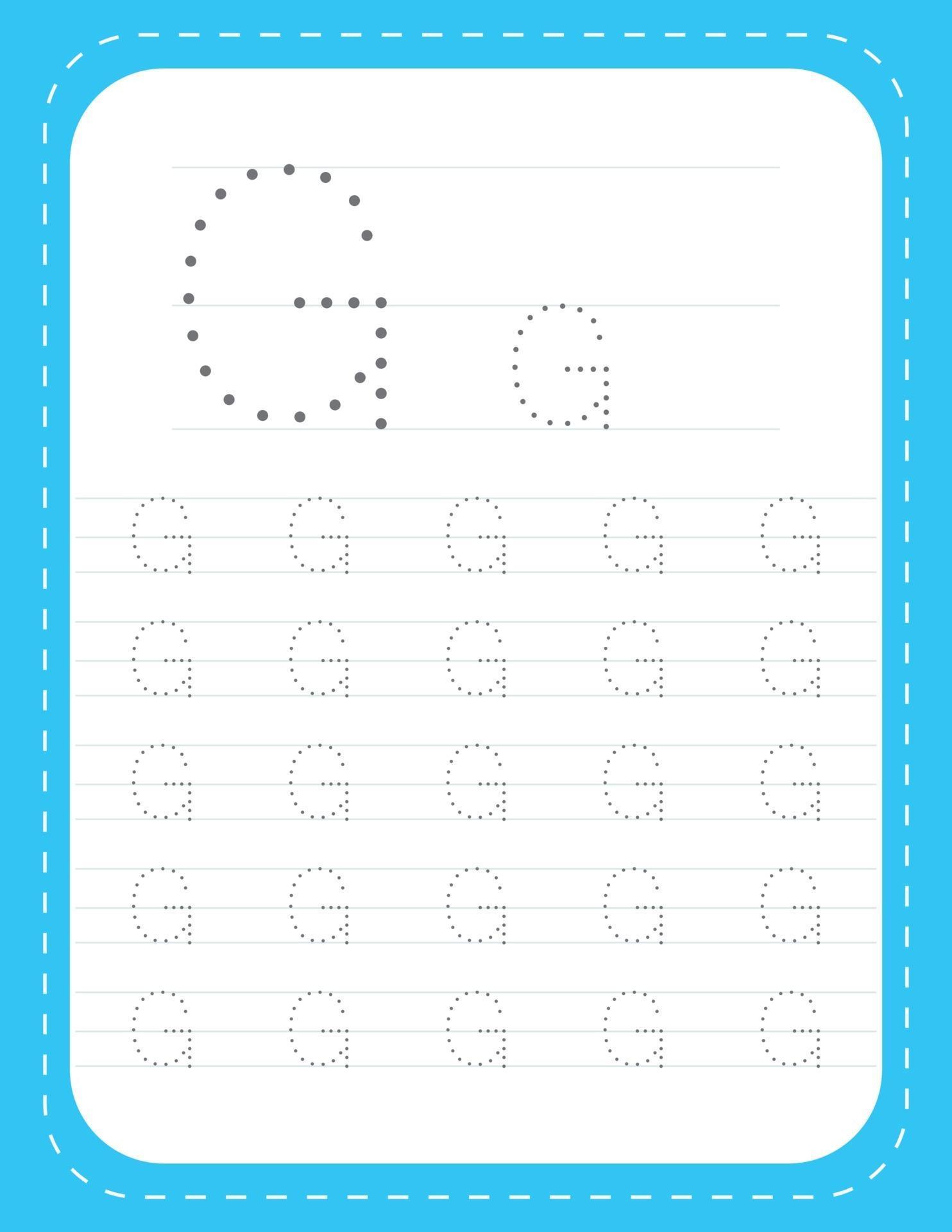 Letter G tracing alphabet worksheets Free Vector 3020944 Vector Art at