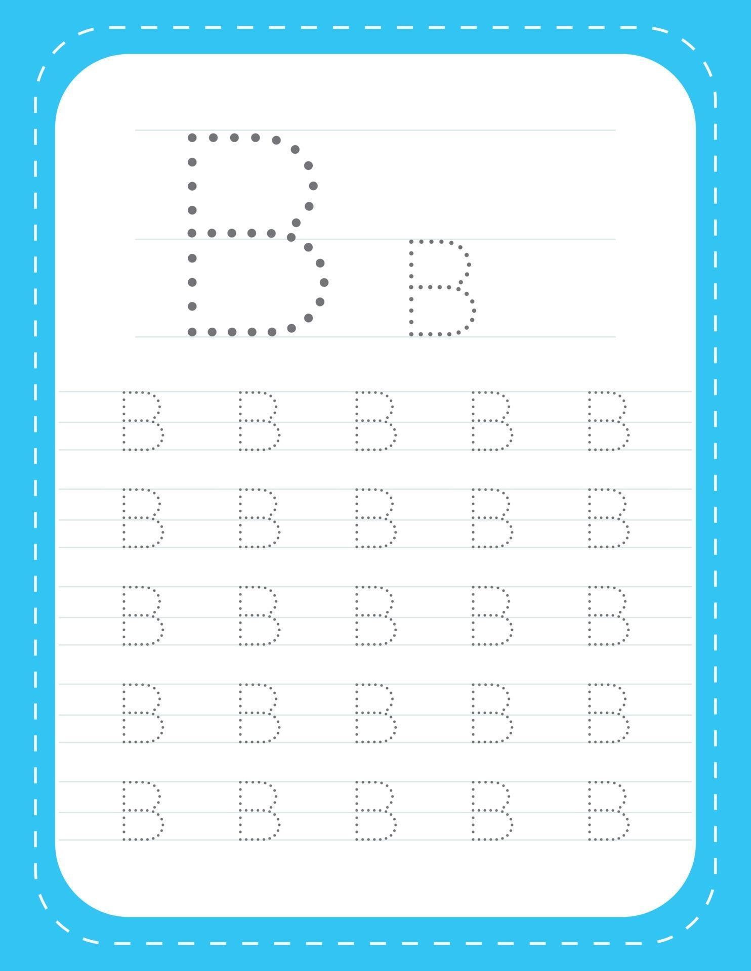 letter b tracing alphabet worksheets free vector 3020946 vector art at