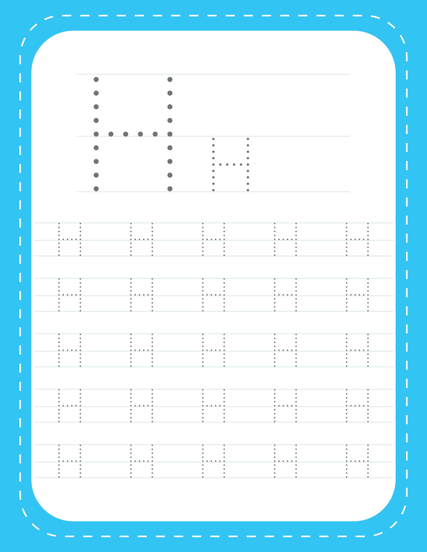 letter h tracing alphabet worksheets free vector 3020951 vector art at vecteezy