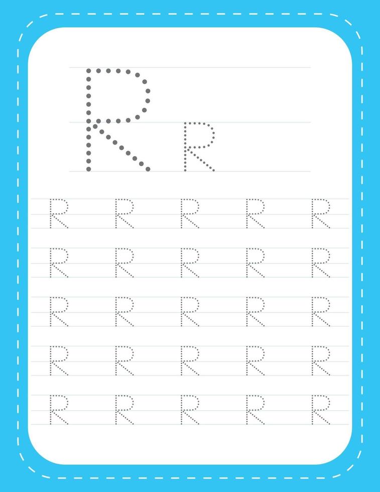 letter r tracing alphabet worksheets free vector 3020952 vector art at vecteezy