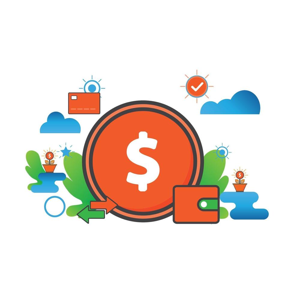 money illustration. Flat vector icon.