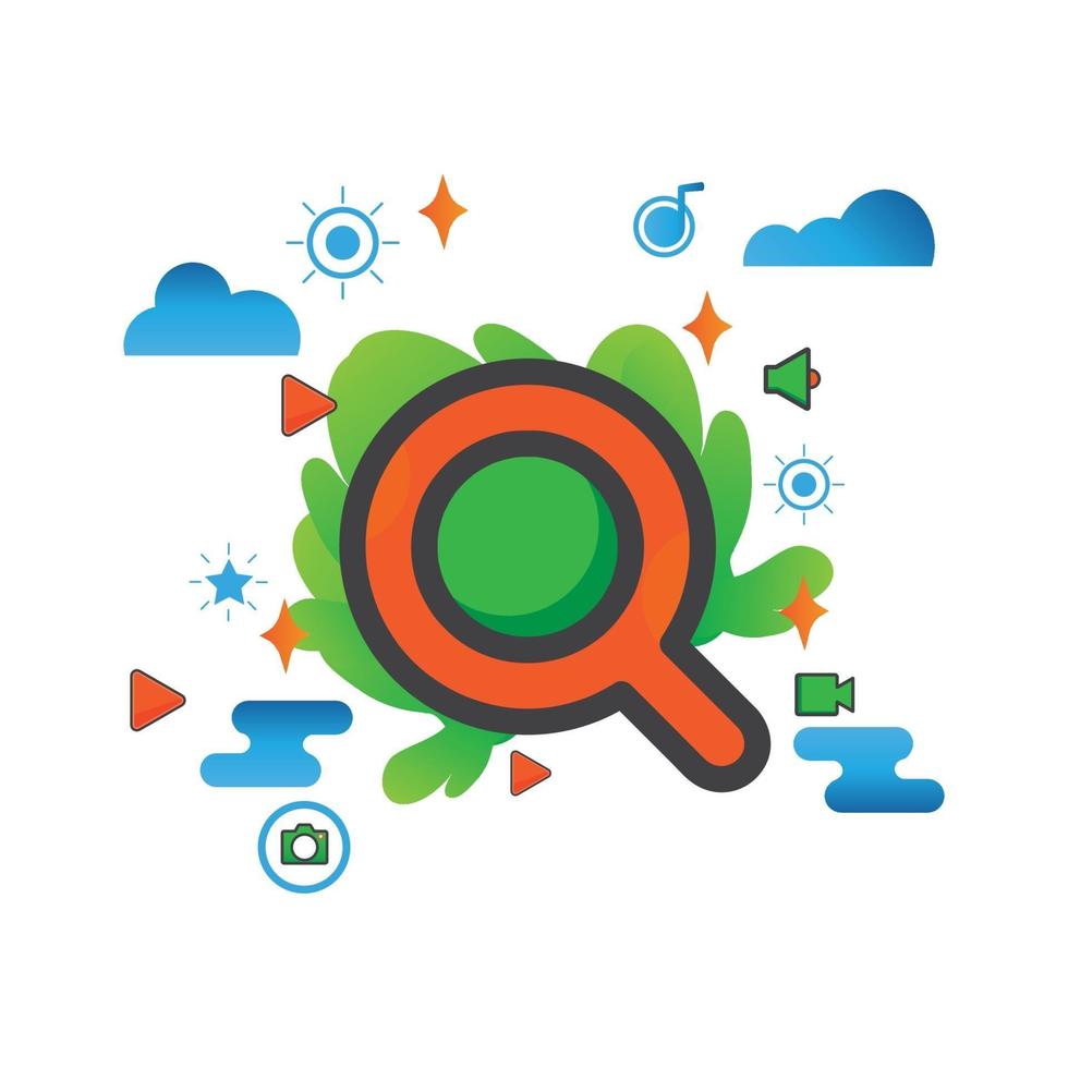 search illustration. Flat vector icon.