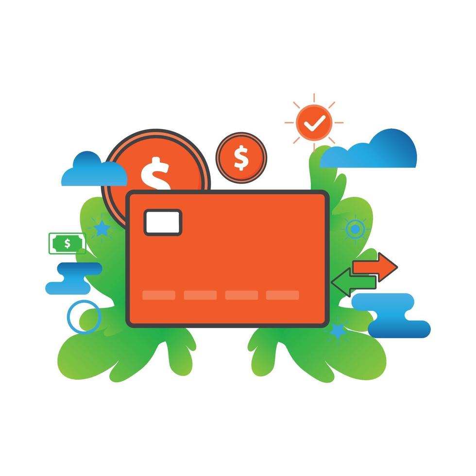 credit card illustration. Flat vector icon.