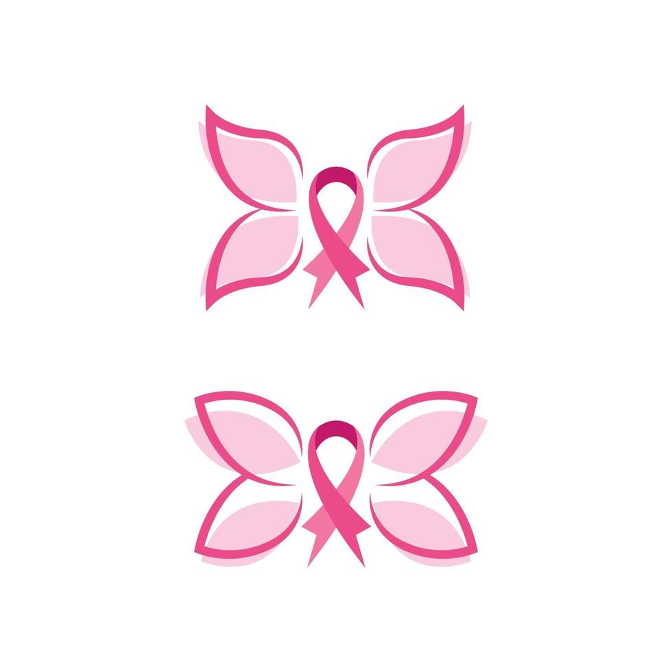 icono de cáncer de mama de cinta rosa vector