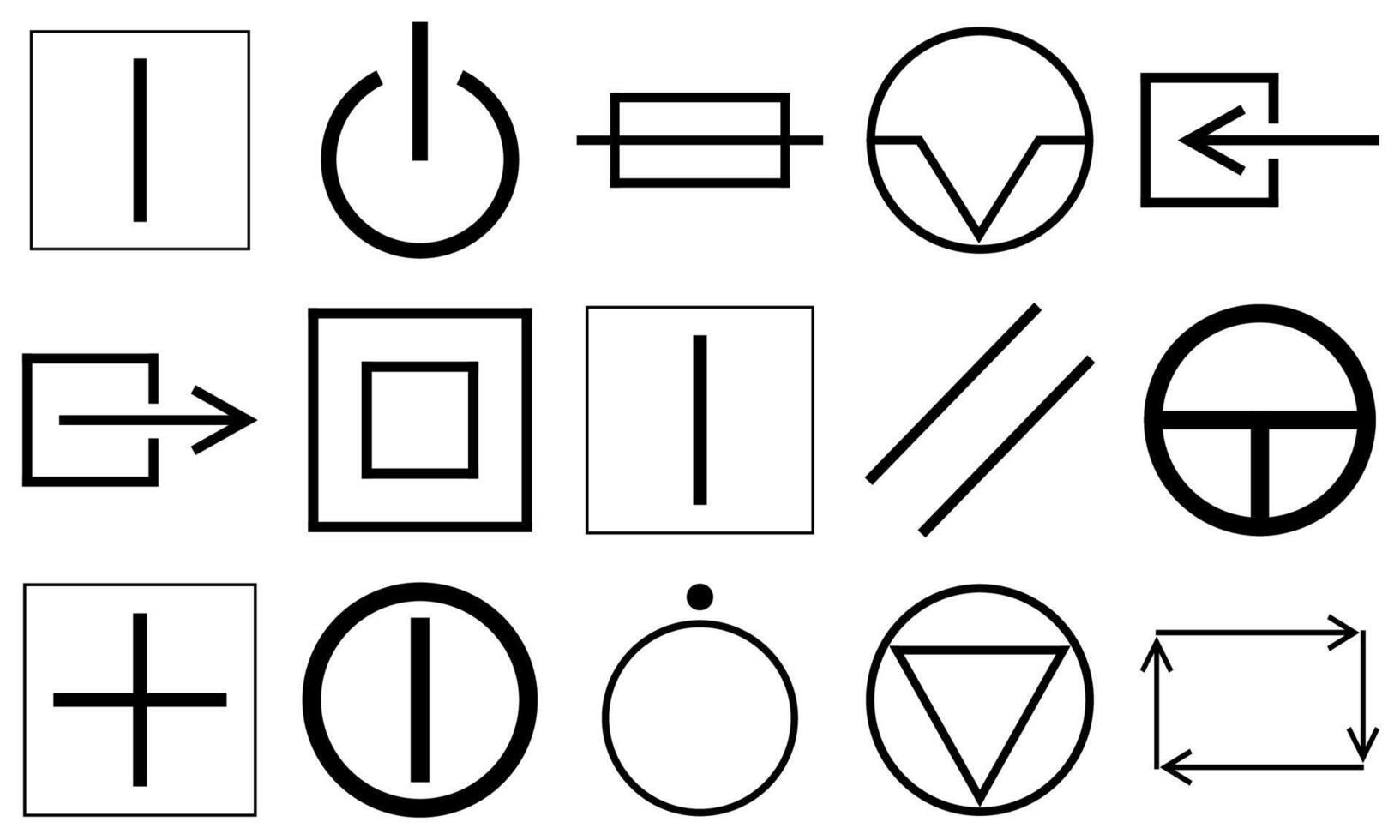 Protective Earth Ground,DC,AC circuit power Symbol Sign vector