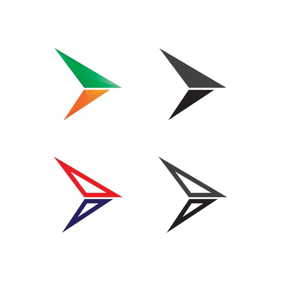 Arrow logo  design vector for music, play, audio and finance, business