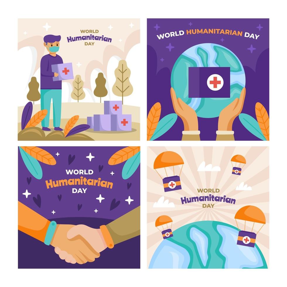 World Humanitarian Card Set vector