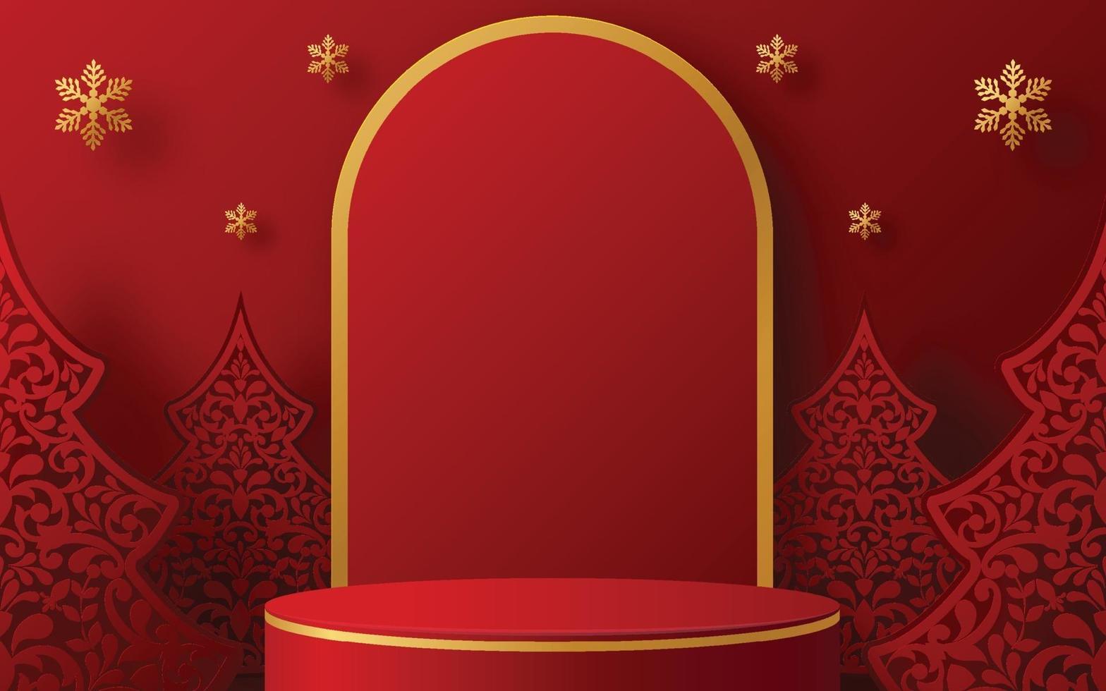 Christmas and New Year podium background. vector