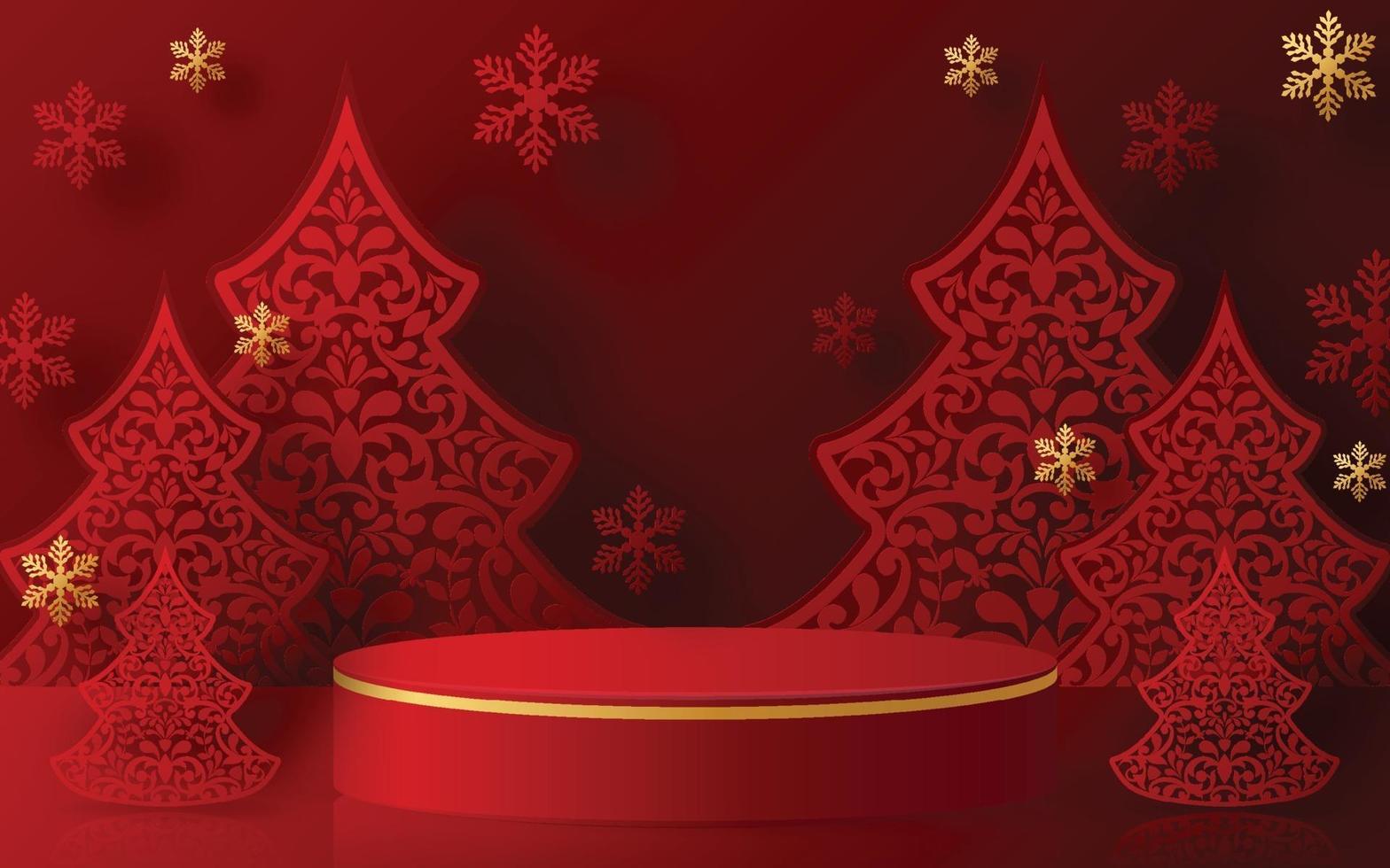 Christmas and New Year podium background. vector