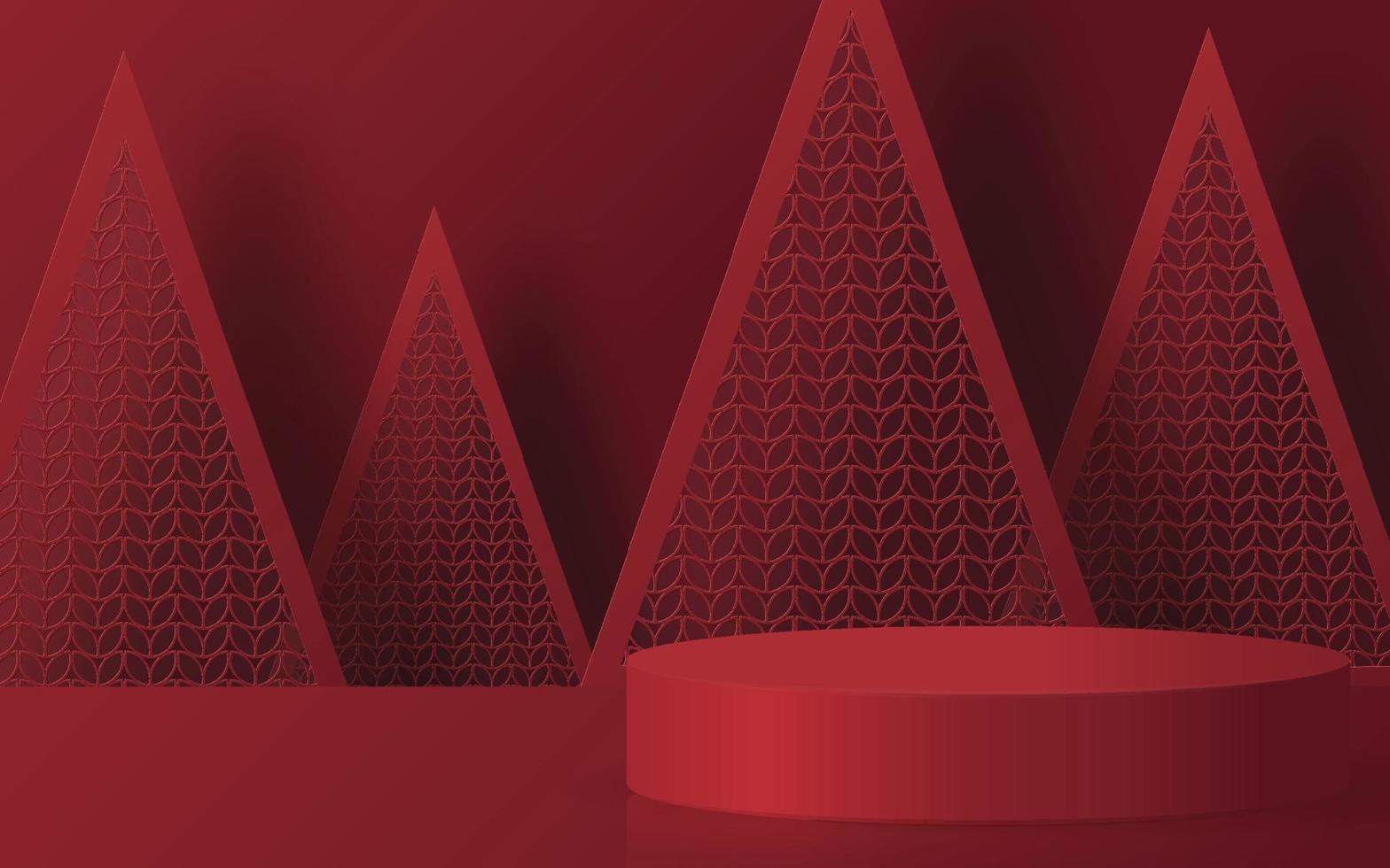 Christmas and New Year podium background. vector