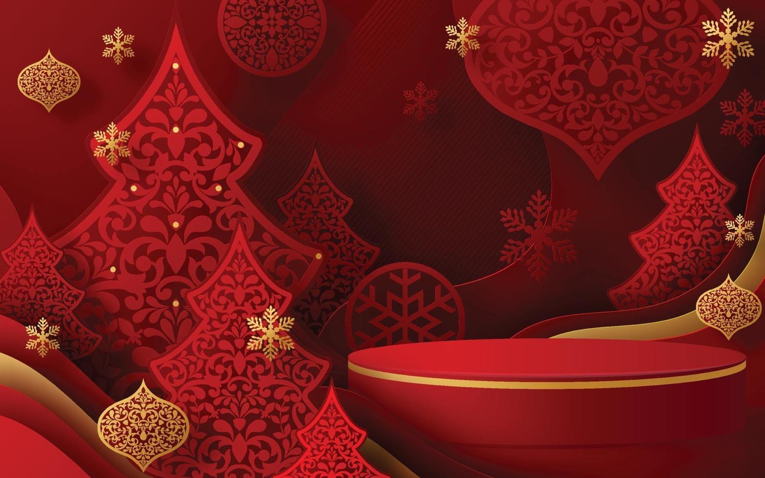 Christmas and New Year podium background. vector