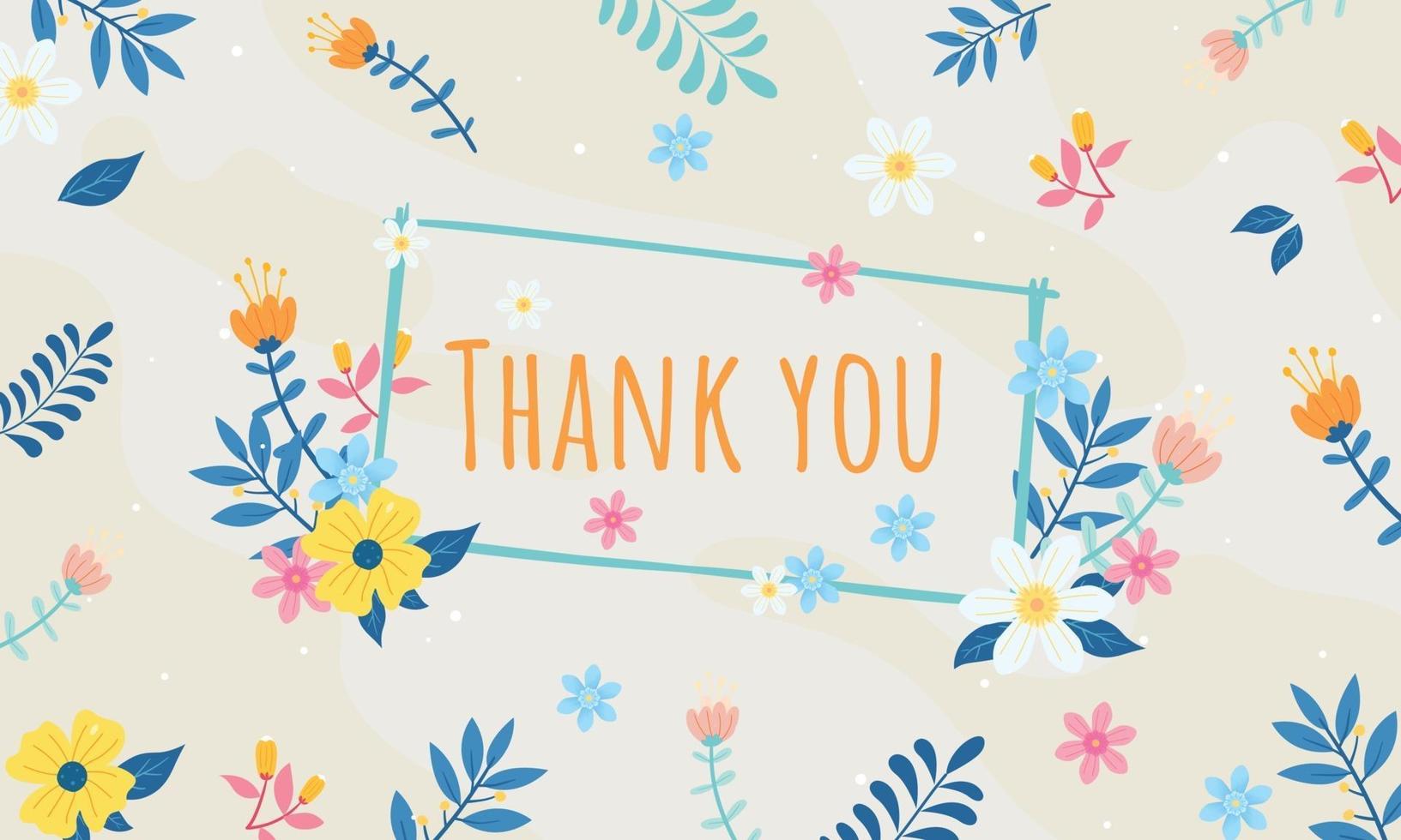 Thank you greeting card or postcard Floral background 3021494 Vector ...