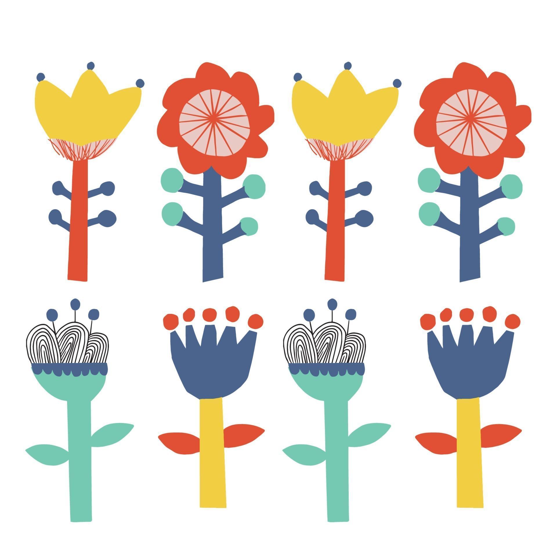 Vector Scandinavian flower illustration set graphic resource 3021550 ...