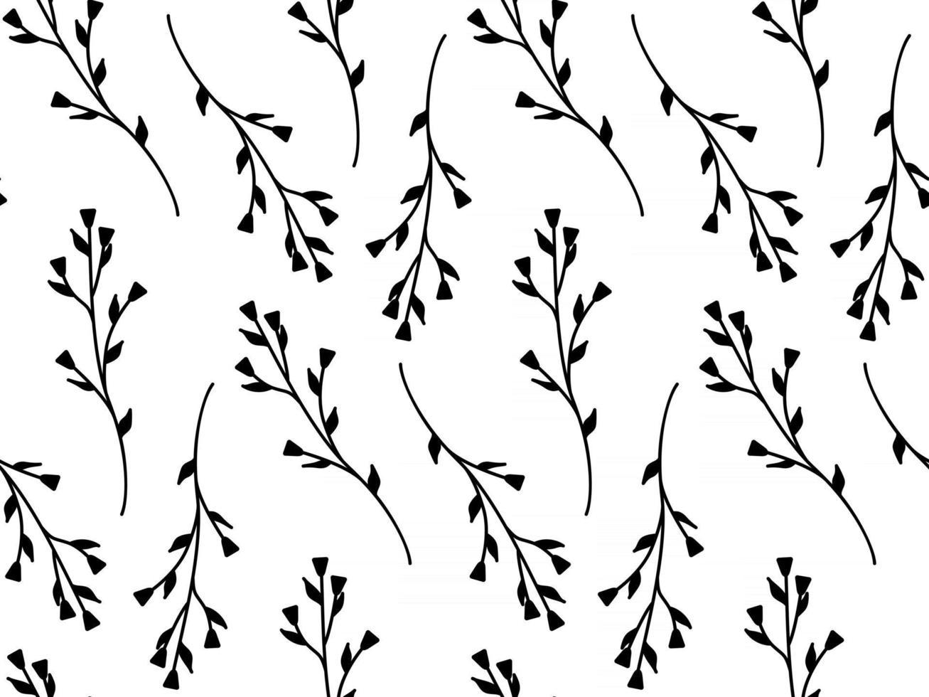 Seamless repeating pattern of flowers and plants.  wildflowers vector