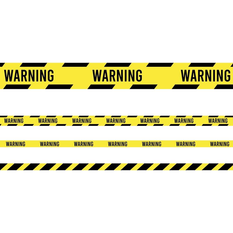 Ribbon banner with warning tape. Police line set. caution, attention vector