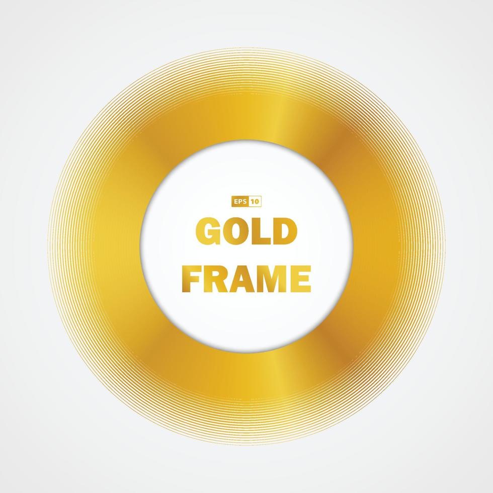Abstract golden circle frame of shine gradient design element. vector