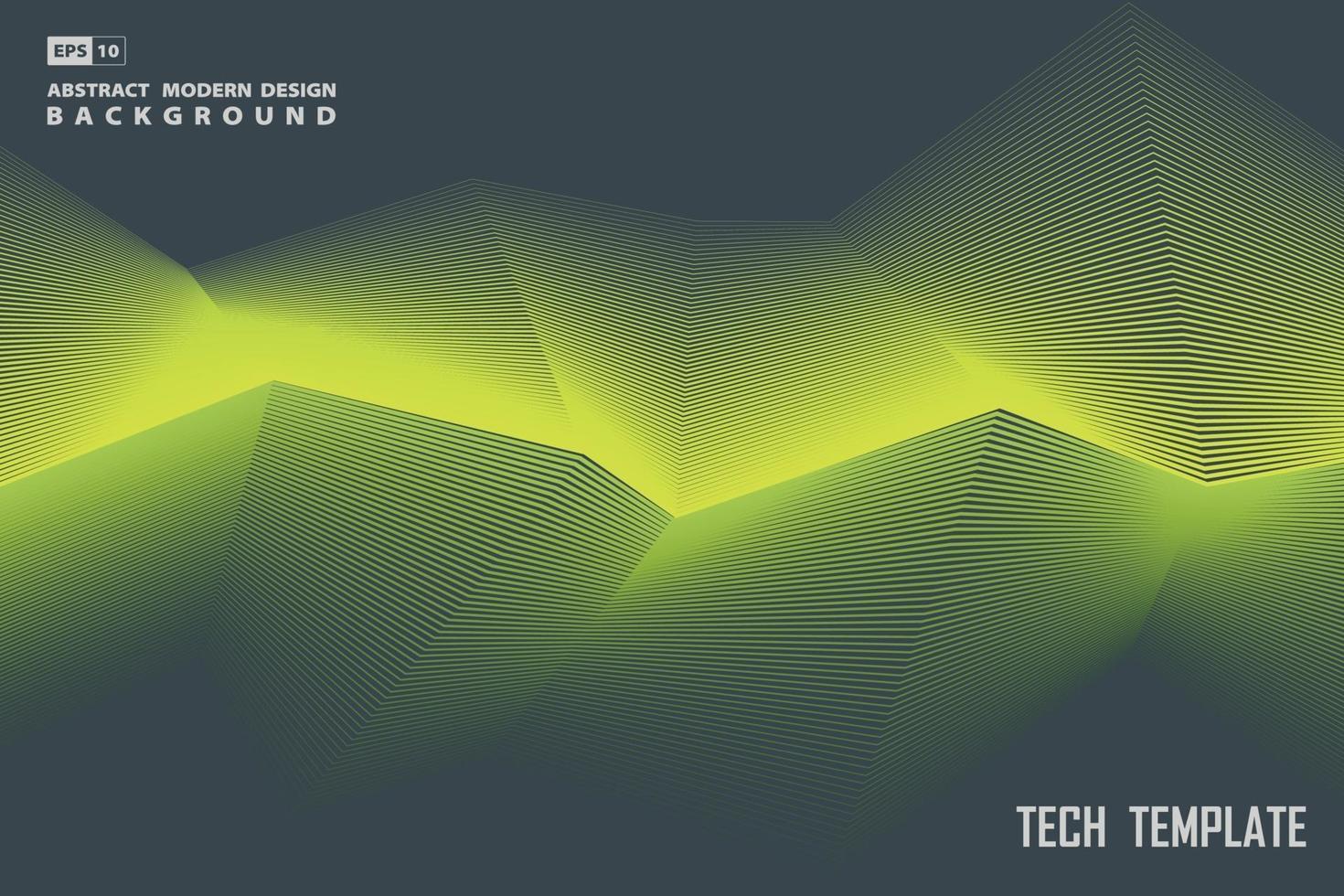 Abstract line design of futuristic green artwork modern template. vector