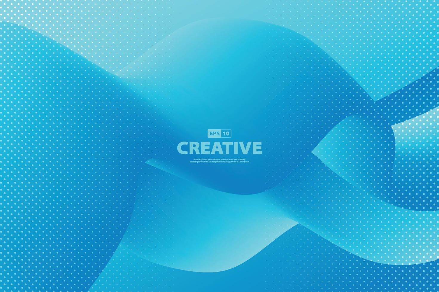 Abstract gradient blue fluid shape pattern of cover design. vector