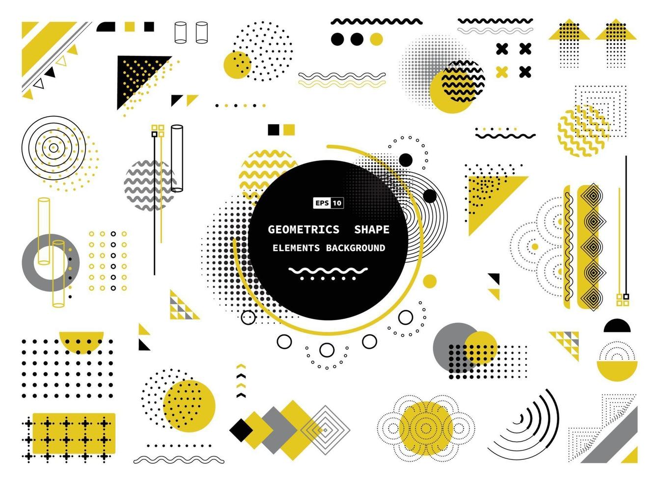 Abstract yellow gray and black geometric shape of modern elements. vector