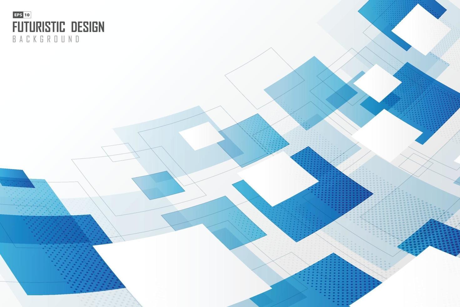 Abstract distort of square and white blue technology artwork. vector