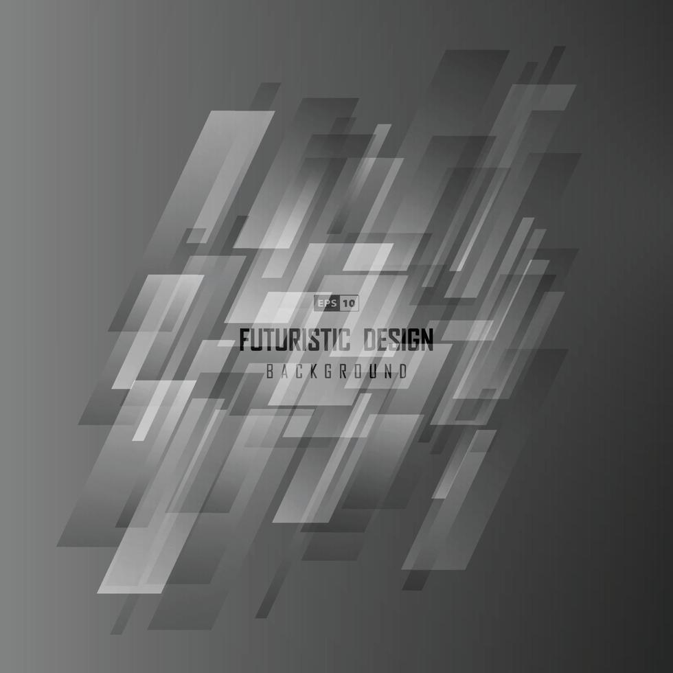 cubierta de patrón futurista cuadrado blanco y negro degradado abstracto. vector