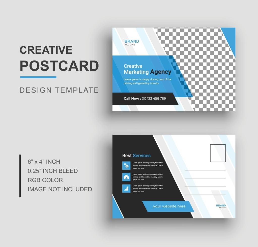 Postcard template, Business or corporate postcard design vector